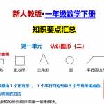 小学一年级数学下册知识点梳理汇总资料（5页PDF文档）下载