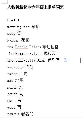 【打印版】六年级-人教版新起点英语单词【5页DOC文档】百度网盘下载