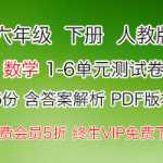 人教版小学六年级下册数学单元测试卷(1-6单元全册单元试题含答案解析),PDF文档下载