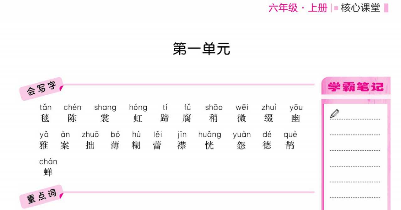 8小学六年级上册语文部编版考点过关（PDF文档共16页电子版下载）