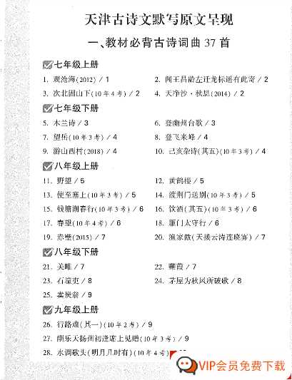 3 语文-试题研究-背记册【32页PDF文档】百度网盘下载