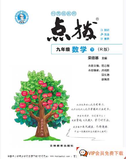 23春 点拨 人教数学9年级下【288页PDF文档】百度网盘下载