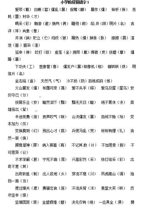 小升初语文一本通-易错字1通用版（DOC文档3页电子档下载）