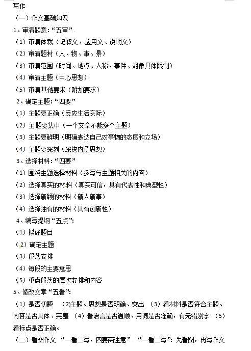 小升初语文知识点汇编- 写作指导8通用版本（DOC文档2页电子档下载）