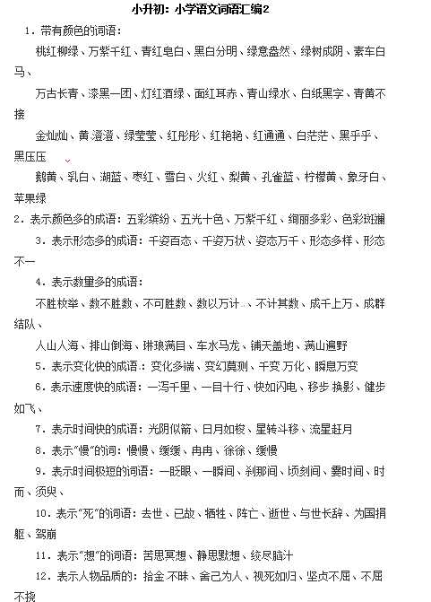 小升初语文一本通-词语汇总2通用版（DOC文档2页电子档下载）