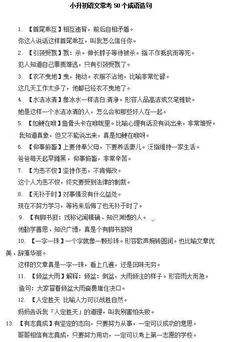 小升初语文一本通-成语造句2通用版（DOC文档2页电子档下载）