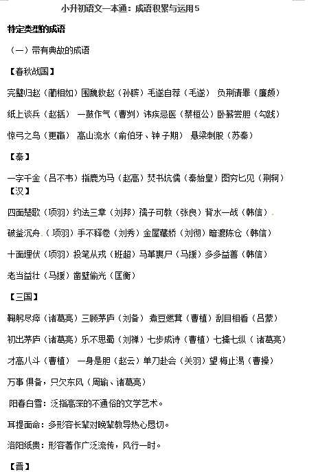 小升初语文一本通-成语积累运用4通用版（DOC文档4页电子档下载）