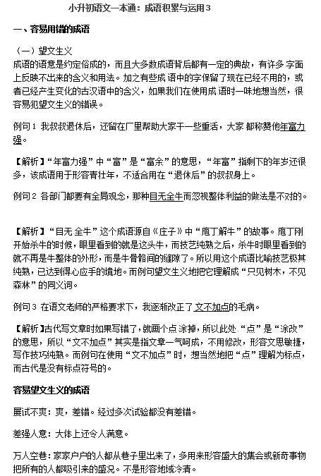 小升初语文一本通-成语积累运用3通用版（DOC文档2页电子档下载）