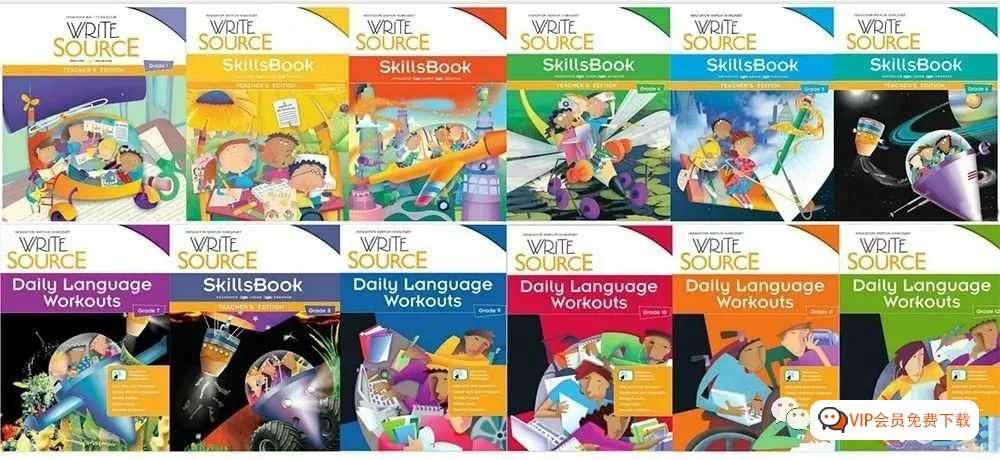 小学英语学霸学习资料 Write Source 英文写作教材G1-G12级别全套PDF+音频 百度网盘下载