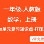 【下载】人教版【数学小学一年级上】1-8单元复习知识点资料