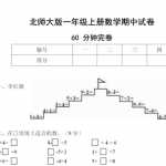 8北师大版-小学一年级数学上册小学一年级期中测试（2页PDF文档）资料下载
