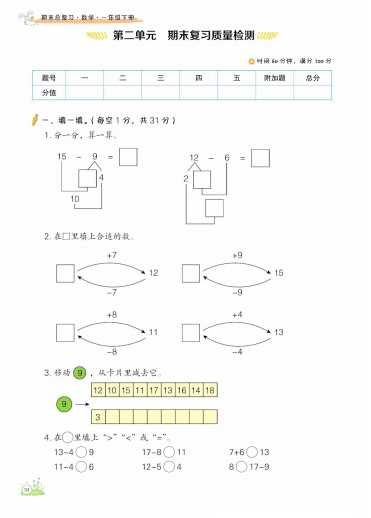 8小学一年级数学下期末易错题考点题（PDF 11页）学习资料下载